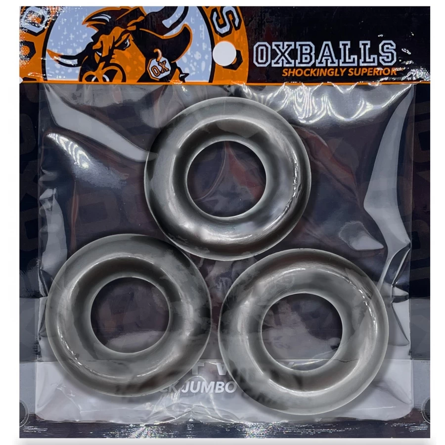 Lot De 3 Cockrings Oxballs FAT WILLY Gris – Image 2