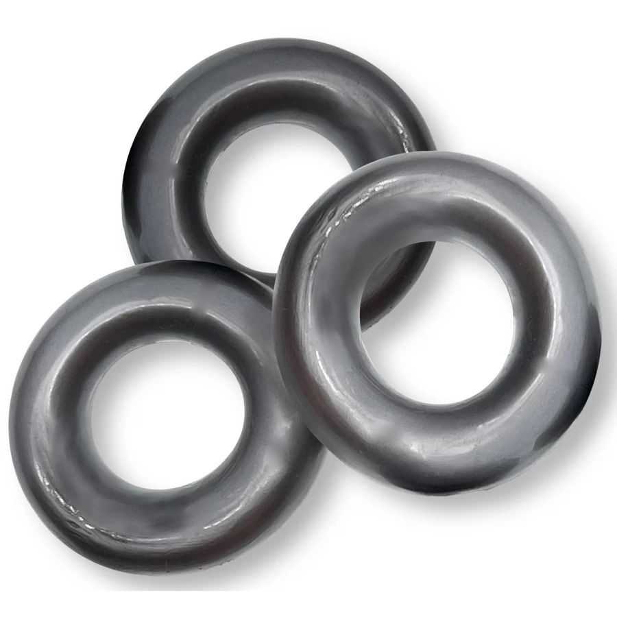 Lot De 3 Cockrings Oxballs FAT WILLY Gris – Image 3